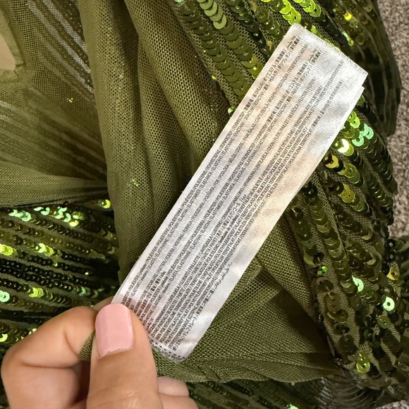 Mango Women's Shimmering Olive Wide-Leg Jumpsuit, Size M. - Picture 16 of 16